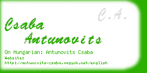 csaba antunovits business card